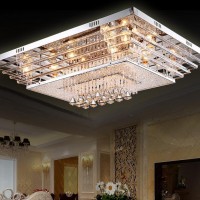 现代简约客厅灯水晶灯长方形吸顶灯K9大气LED卧室灯餐厅灯饰